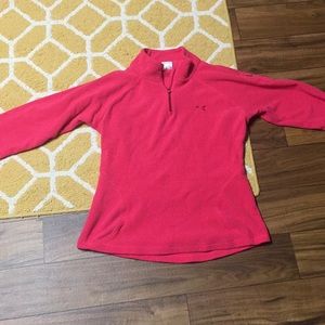 Pink under armour pullover, size M